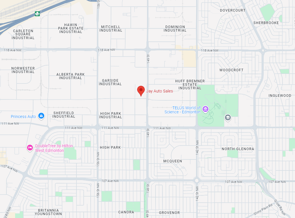 Jay Auto Sales Located at 14960 114 Ave NW