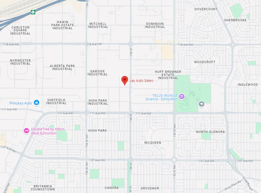 Jay Auto Sales Located at 14960 114 Ave NW